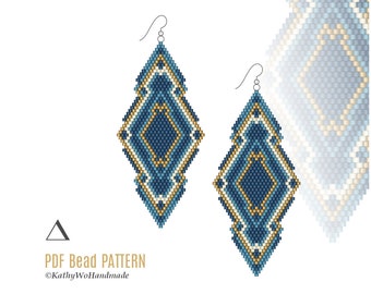 Beaded Earrings Pattern, Brick Stitch Pattern, Seed Bead Pattern, Miyuki Earrings, Bead Pattern, DIY Earrings, Jewelry Pattern