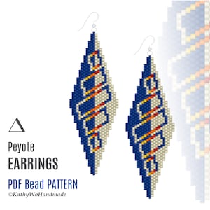 Peyote Earrings Pattern, Beaded Earrings Pattern, Peyote Pattern, Miyuki Earrings, Miyuki Pattern, DIY Earrings, Handmade Earrings