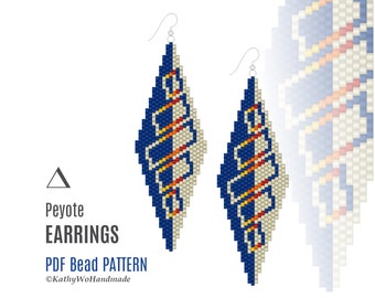 Peyote Earrings Pattern, Beaded Earrings Pattern, Peyote Pattern, Miyuki Earrings, Miyuki Pattern, DIY Earrings, Handmade Earrings