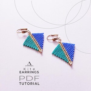 Kite Earrings TUTORIAL, Basic Beading Instructions, DIY Seed Bead Jewelry, PDF File