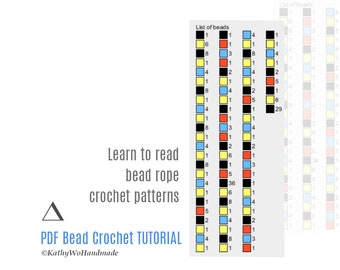 Bead Crochet Tutorial, Bead Rope Patterns, Instant Download