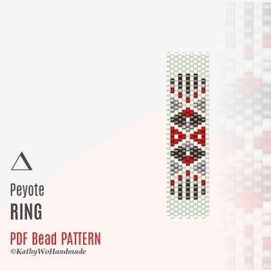 Ring Pattern, Peyote Rings, Rings Pattern, Bead Rings Patterns, Peyote Pattern, Bead Pattern, Seed Bead Pattern, DIY Ring, Miyuki Ring