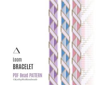 Loom Bracelet Pattern, Sweet Shades Cuff Bracelet Design for Seed Beads Lovers