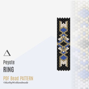Peyote Ring Pattern, Peyote Rings, Rings Pattern, Bead Rings Patterns, Peyote Pattern, Beading Pattern, Seed Bead Pattern