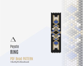 Seed Bead Ring Pattern, Odd Count Peyote Stitch, Design for Sophisticated Jewelry Lovers