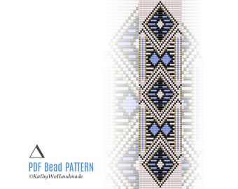 Geometrisch armbandweefgetouwpatroon, rocaillesieraden, Miyuki Delica-ontwerp, instant download