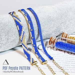 Peyote Bracelet Pattern,  Delica Bracelet Pattern, Seed Bead Pattern, Beaded Bracelet, Even Count Peyote Stitch Pattern, Odd Count Peyote