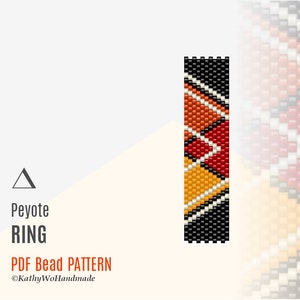 Peyote Ring Pattern, Peyote Rings, Ring Pattern, Bead Ring Patterns, Peyote Pattern, Beading Pattern, Seed Bead Pattern