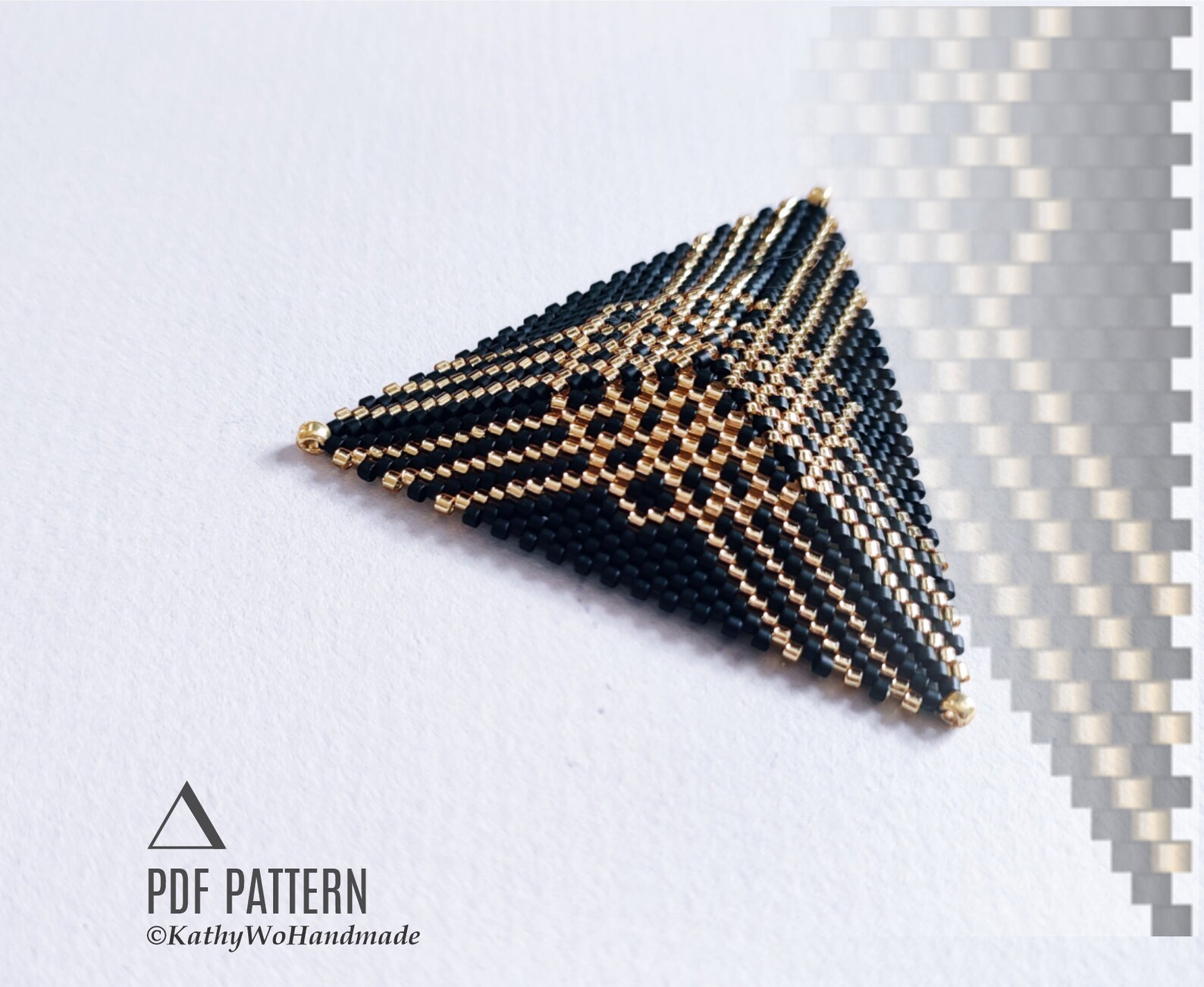 Pendent Triangle Pattern Peyote Triangle Pattern, Triangle Pendant Pattern, Beaded Triangles ...