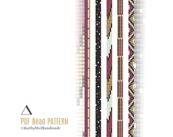 Bead Patterns, Set of 5, Modern Loom Bracelet Design, Miyuki Delica Pattern, Instant Download
