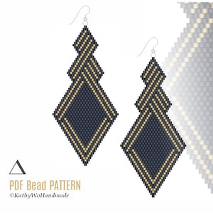 Earrings Pattern, Brick Stitch, Beaded Earring Pattern, Seed Bead Earrings, Miyuki Earrings, Bead Pattern, DIY Earrings