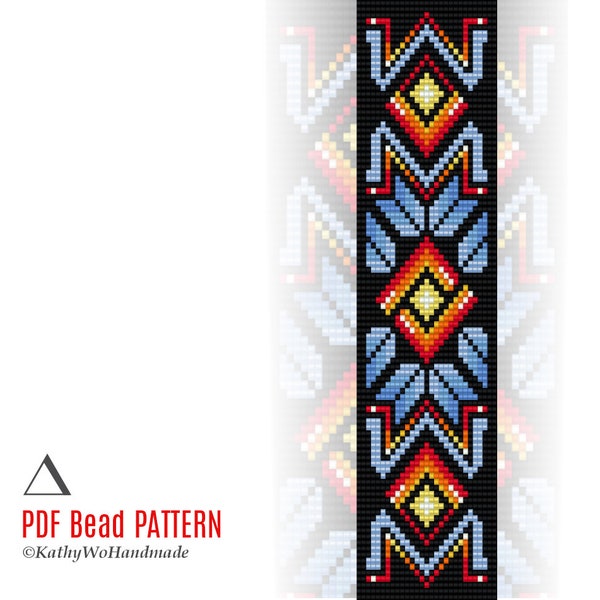 Bead Loom Pattern, Native American Bracelet, Loom Bracelet PDF, Ethnic Pattern, Seed Bead Pattern, Bead Pattern