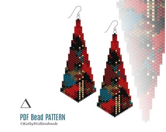 Earrings Beads Pattern,  Peyote Pattern, Beading Pattern, Earrings Pattern PDF, Miyuki Pattern, Seed Beads Earrings
