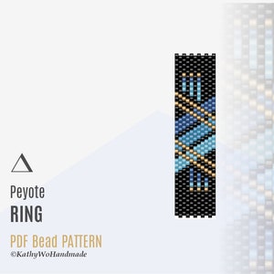 Peyote Ring Pattern, Peyote Rings, Ring Pattern, Bead Ring Patterns, Peyote Pattern, Beading Pattern, Seed Bead Pattern