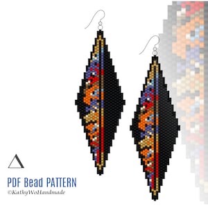 Beaded Earrings Pattern, Peyote Pattern, Miyuki Earrings, Beading Patterns, Earring Patterns, Seed Bead Earrings