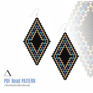 Beaded Earrings Pattern, Peyote Stitch, Beading Pattern, Jewelry Making, Peyote Pattern, Seed Bead Earrings, Miyuki Pattern