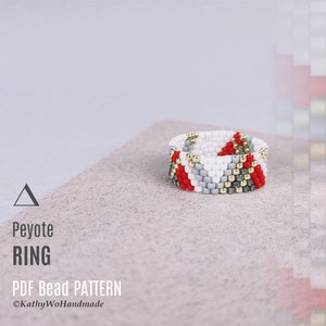 Even Peyote Ring Pattern, Peyote Pattern, Beaded Rings, Seed Bead Pattern, Miyuki Ring Pattern, Toho Ring Pattern, Jewelry Pattern