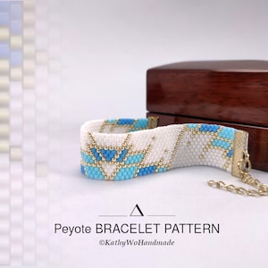 Peyote Beaded Bracelet Pattern, Seed Bead Bracelet Pattern, Miyuki Bracelet, PDF Pattern, Even Count Peyote Stitch