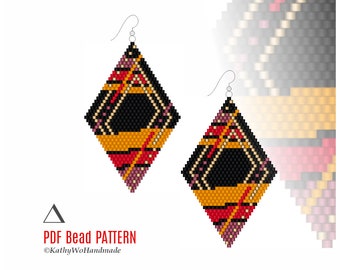 Brick Stitch Pattern, Earrings Pattern, Beading Pattern, Earrings Pattern PDF, Brick Stitch Earrings Pattern, Earring Seed Beads