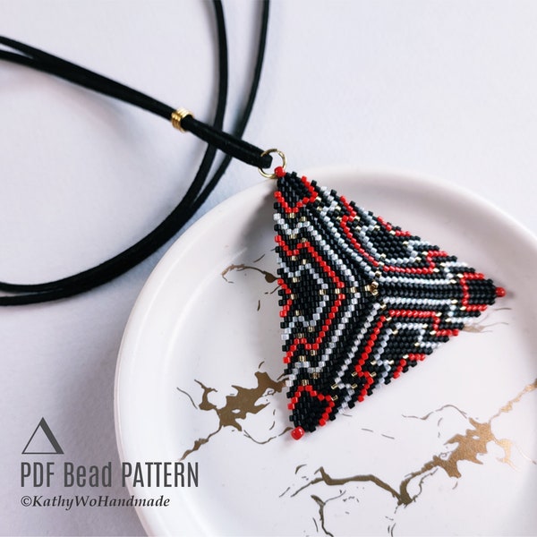 Triangle Pendant Pattern, Peyote Triangle Pattern, Beaded Triangles, Peyote Pendant, Bead Patterns, Seed Bead Pattern