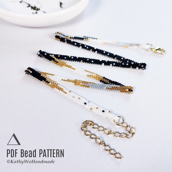 Beaded Bracelet Pattern, Even Count Peyote Pattern, Wrap Bracelet, Seed Bead Pattern, Miyuki Bracelet, DIY Bracelet