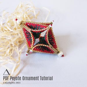 Peyote Christmas Ornament, Beaded Ornament, Bead Christmas, Christmas Decoration, Beading Tutorial, Seed Bead Pattern