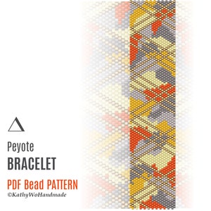 Peyote Beaded Bracelet Pattern, Miyuki Pattern, DIY Bracelet Pattern, Seed Bead Bracelet, Miyuki Bracelet, Peyote Pattern