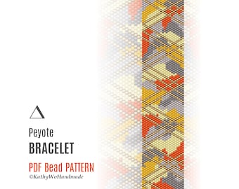 Peyote Beaded Bracelet Pattern, Miyuki Pattern, DIY Bracelet Pattern, Seed Bead Bracelet, Miyuki Bracelet, Peyote Pattern