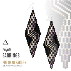 Peyote Earrings Pattern, Beaded Earrings Pattern, Peyote Pattern, Miyuki Earrings, Miyuki Pattern, DIY Earrings, Handmade Earrings