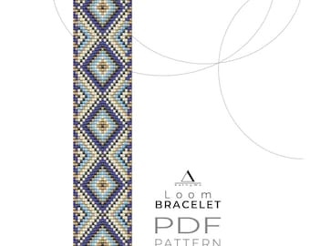 Wzór na bransoletkę Miyuki Delica Loom, koraliki geometryczne, wzór PDF autorstwa KathyWo