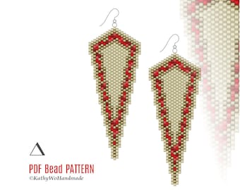 Earring Bead Pattern, Peyote Stitch, Miyuki Delica Design for Jewelry Making Lovers