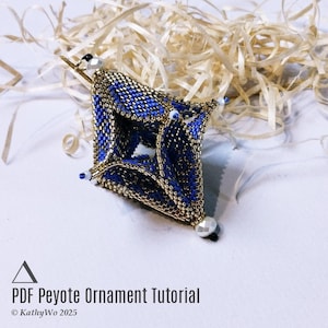 Beaded Ornament Pattern, Peyote Christmas Ornament, Beaded Ornament, Bead Christmas, Christmas Decoration, Beading Tutorial