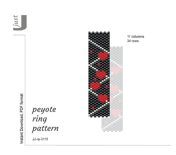 Peyote ring pattern peyote ring bead rings patterns | Etsy