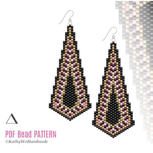 Perlen Ohrringe Muster, Peyote Stich, Perlen Ohrringe, PDF Anleitung, Peyote Stich, Perlen Ohrringe