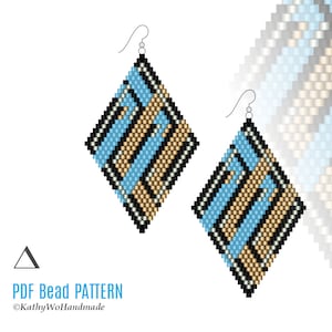 Earrings Pattern, Brick Stitch, Beading Pattern, Miyuki Pattern, Seed Bead Earrings, Miyuki Earrings, Jewelry Making, Jewelry Pattern