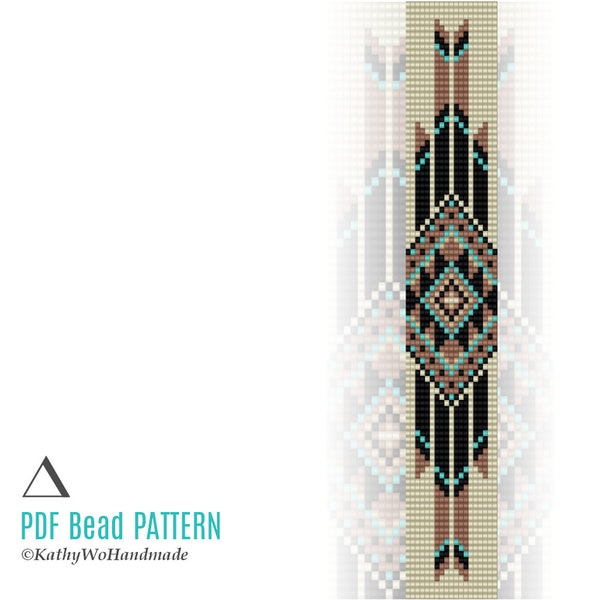 Loom Bead Pattern, Bracelet Pattern, Native American, Ethnic Pattern, Seed Bead Pattern, Miyuki Bracelet, Jewelry Pattern