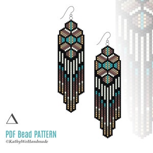 Earrings Pattern, Peyoted Beaded Pattern, Beading Pattern, Seed Bead Earrings, Miyuki Pattern, Miyuki Earrings, Bead Patterns