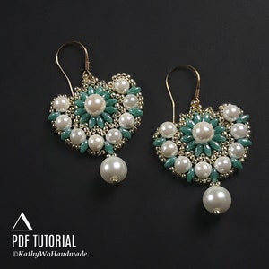Beaded Earrings Tutorial, Beading Tutorial, Beading Pattern, Tutorial PDF, Instant Download Tutorial, Bollywood Earrings DIY