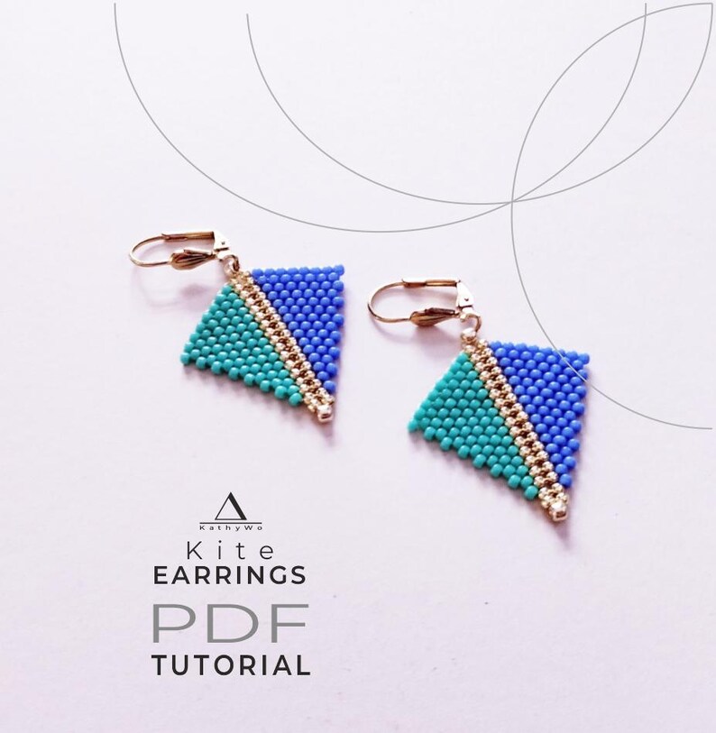 Kite Earrings TUTORIAL, Basic Beading Instructions, DIY Seed Bead Jewelry, PDF File