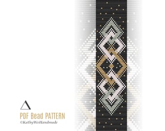 Elegant Bracelet Pattern, Loom Pattern, Miyuki Bracelet, Seed Bead Pattern, Bead Patterns, DIY Bracelet, Jewelry Pattern