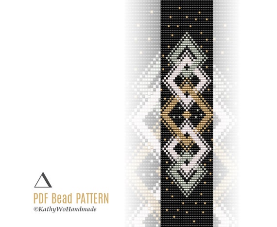 Elegant Bracelet Pattern, Loom Stitch, Sparkling Seed Bead Design for Jewelry Making Lovers
