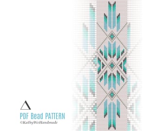Patrón para telar de cuentas, diseño con cuentas de semillas, pulsera DIY para amantes de la joyería, archivo PDF