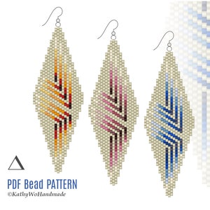 Bead Earrings Pattern, Peyote Earrings, Beading Pattern, Earrings Pattern PDF, Peyote Pattern, Seed Bead Earrings