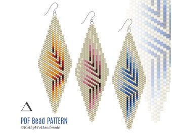 Bead Earrings Pattern, Peyote Earrings, Beading Pattern, Earrings Pattern PDF, Peyote Pattern, Seed Bead Earrings