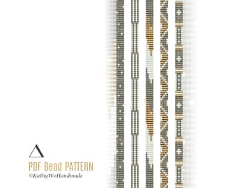 Loom Armband Muster, Set von 5, Miyuki Delica Design, funkelnde, einfache Armbänder für Sie