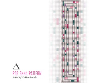 Armbandpatroon kraalweefgetouw, sieraden maken, Miyuki Delica-patroon, geometrisch ontwerp, Instant Download