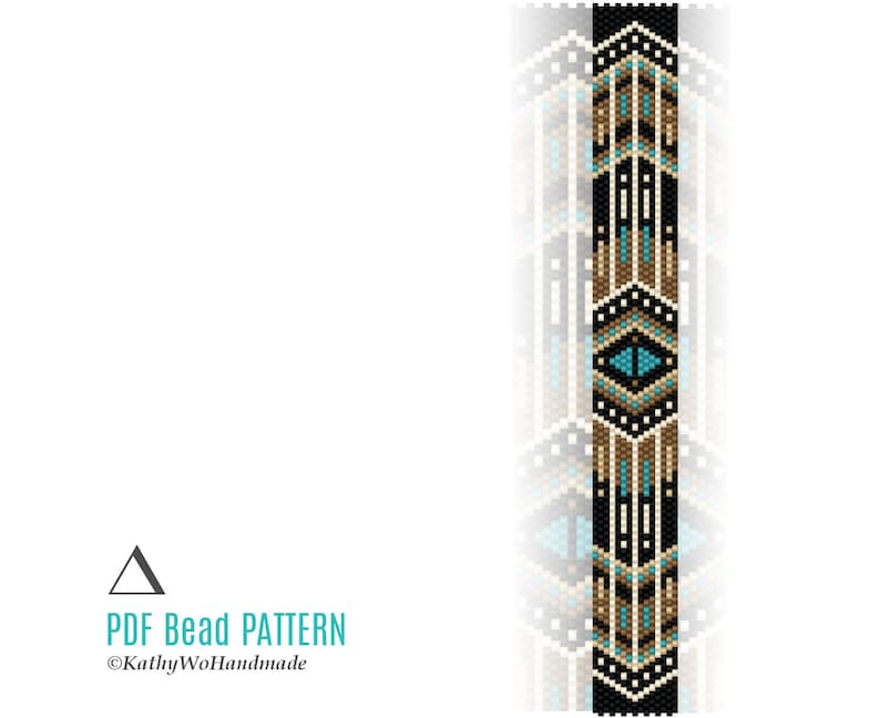 Miyuki Bracelet Pattern, Native American, Seed Bead Pattern, Bead Patterns, Jewelry Pattern, DIY Bracelet, Beaded Bracelet