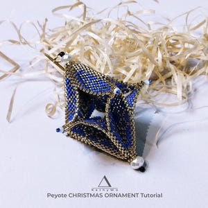 Peyote-kerstornamentpatroon, zelfstudie vakantiedecoratie met kralen, rocailleornament