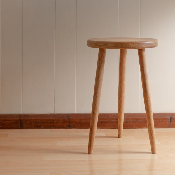 Oak Three Legged Stool / Side Table
