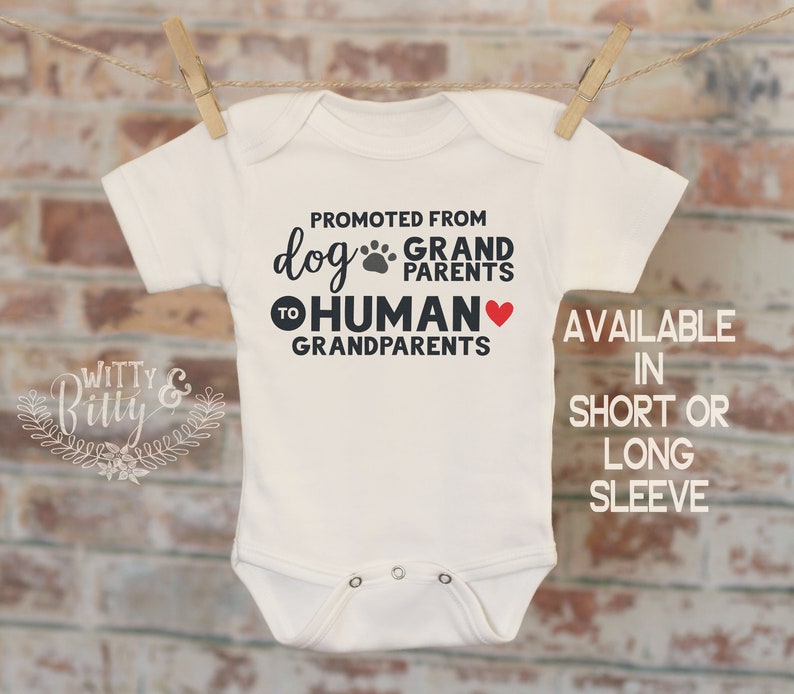 Promoted From Dog Grandparents to Human Grandparents Onesie® Etsy